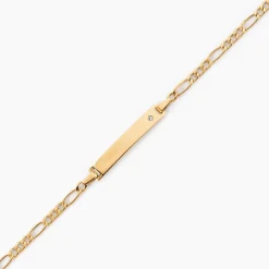 Marc Orian Bracelets Or|Idées Cadeaux Enfant > Bracelet Identité Bartolomee Maille Alternee 1/3 Or Jaune Oxyde