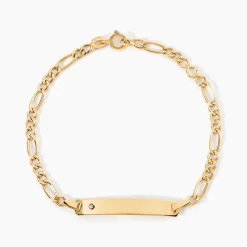 Marc Orian Bracelets Or|Idées Cadeaux Enfant > Bracelet Identité Bartolomee Maille Alternee 1/3 Or Jaune Oxyde