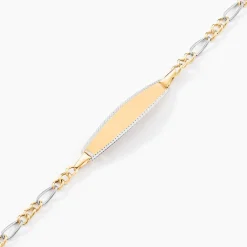 Marc Orian Bracelets Or|Idées Cadeaux Enfant > Bracelet Identité Bartolomee Maille Alternee 1/3 Or Bicolore