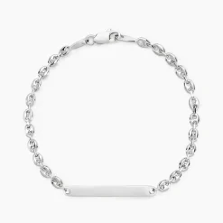 Marc Orian Gourmettes Argent|Gourmettes > Bracelet Identité Carrus Argent Blanc