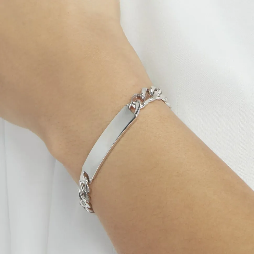 Bracelet Identité Casper Argent Blanc