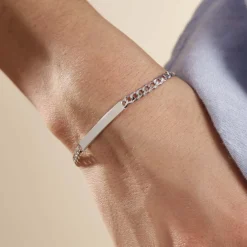 Marc Orian Gourmettes Argent|Bracelets Argent > Bracelet Identité Casper Argent Blanc
