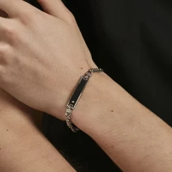 Marc Orian Gourmettes Argent|Bijoux Zirconium > Bracelet Identite Argent Blanc Ilias Oxyde De Zirconium