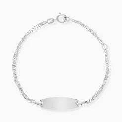 Bracelet Identité Ericka Maille Singapour Or Blanc