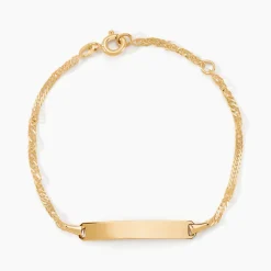 Marc Orian Bracelets Or|Idées Cadeaux Enfant > Bracelet Identité Ericka Maille Singapour Or Jaune