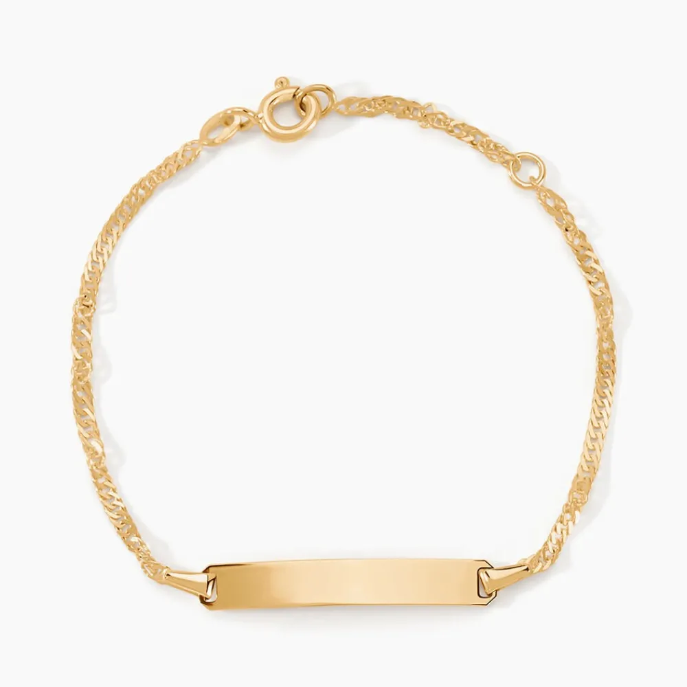 Marc Orian Bracelets Or|Idées Cadeaux Enfant > Bracelet Identité Ericka Maille Singapour Or Jaune