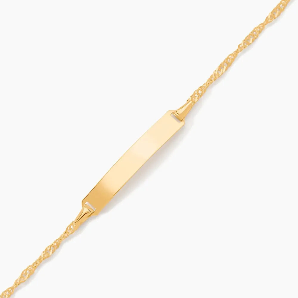 Marc Orian Bracelets Or|Idées Cadeaux Enfant > Bracelet Identité Ericka Maille Singapour Or Jaune