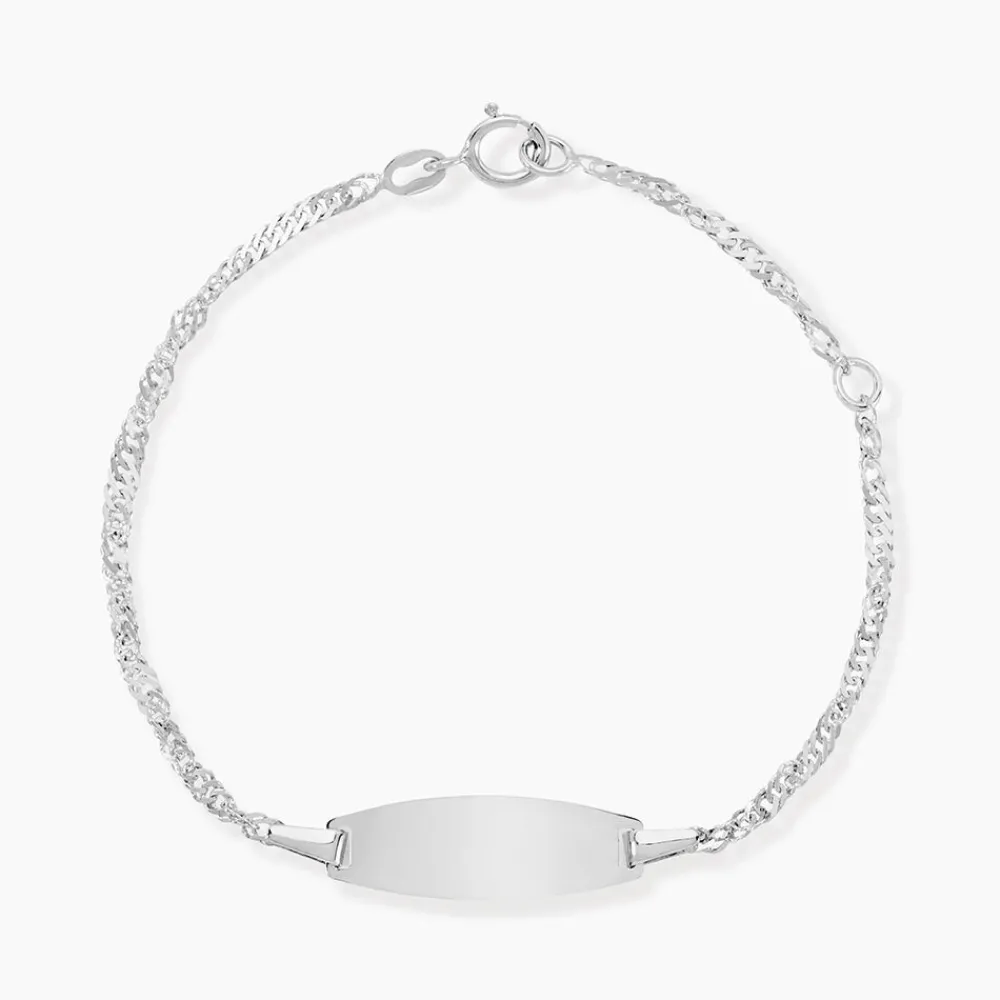 Marc Orian Bracelets Or|Idées Cadeaux Enfant > Bracelet Identité Ericka Maille Singapour Or Blanc