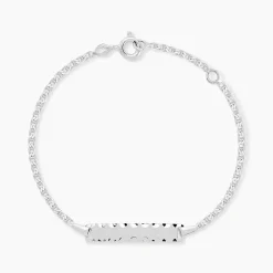 Bracelet Identité Esta Maille Forçat Or Blanc
