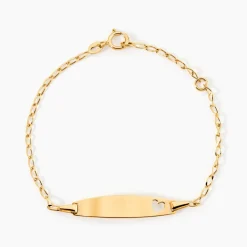 Marc Orian Bracelets Or|Gourmettes > Bracelet Identité Etheline Maille Gourmette Or Jaune
