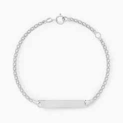 Marc Orian Bracelets Or|Idées Cadeaux Enfant > Bracelet Identité Euphenia Maille Bismark Or Blanc
