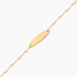 Marc Orian Bracelets Or|Idées Cadeaux Enfant > Bracelet Identité Evelina Maille Boule Or Jaune