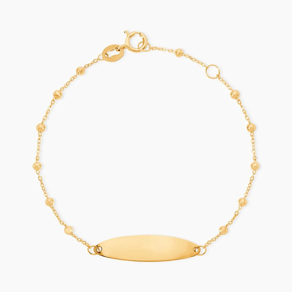 Marc Orian Bracelets Or|Idées Cadeaux Enfant > Bracelet Identité Evelina Maille Boule Or Jaune