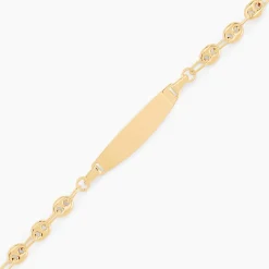 Bracelet Identité Evin Maille Grain De Cafe Or Jaune