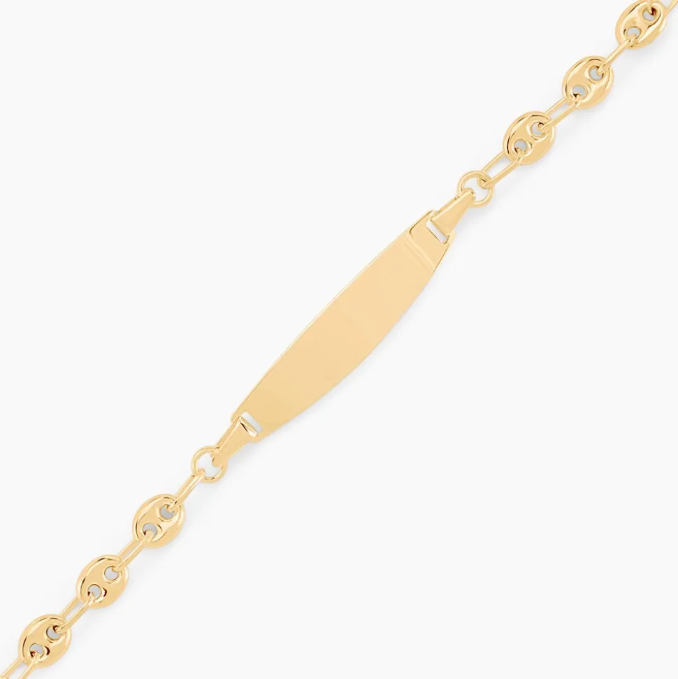 Bracelet Identité Evin Maille Grain De Cafe Or Jaune
