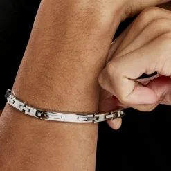 Marc Orian Bracelets Homme|Bracelets Acier Inoxydable > Bracelet Identitée Zion Acier Blanc