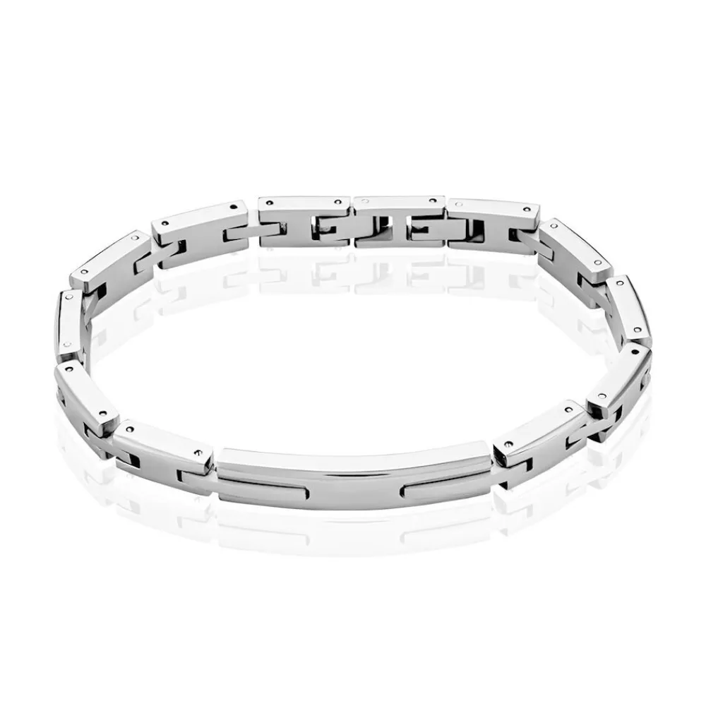Marc Orian Bracelets Homme|Bracelets Acier Inoxydable > Bracelet Identitée Zion Acier Blanc