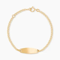 Marc Orian Bracelets Or|Idées Cadeaux Enfant > Bracelet Identité Fanelia Maille Marine Or Jaune