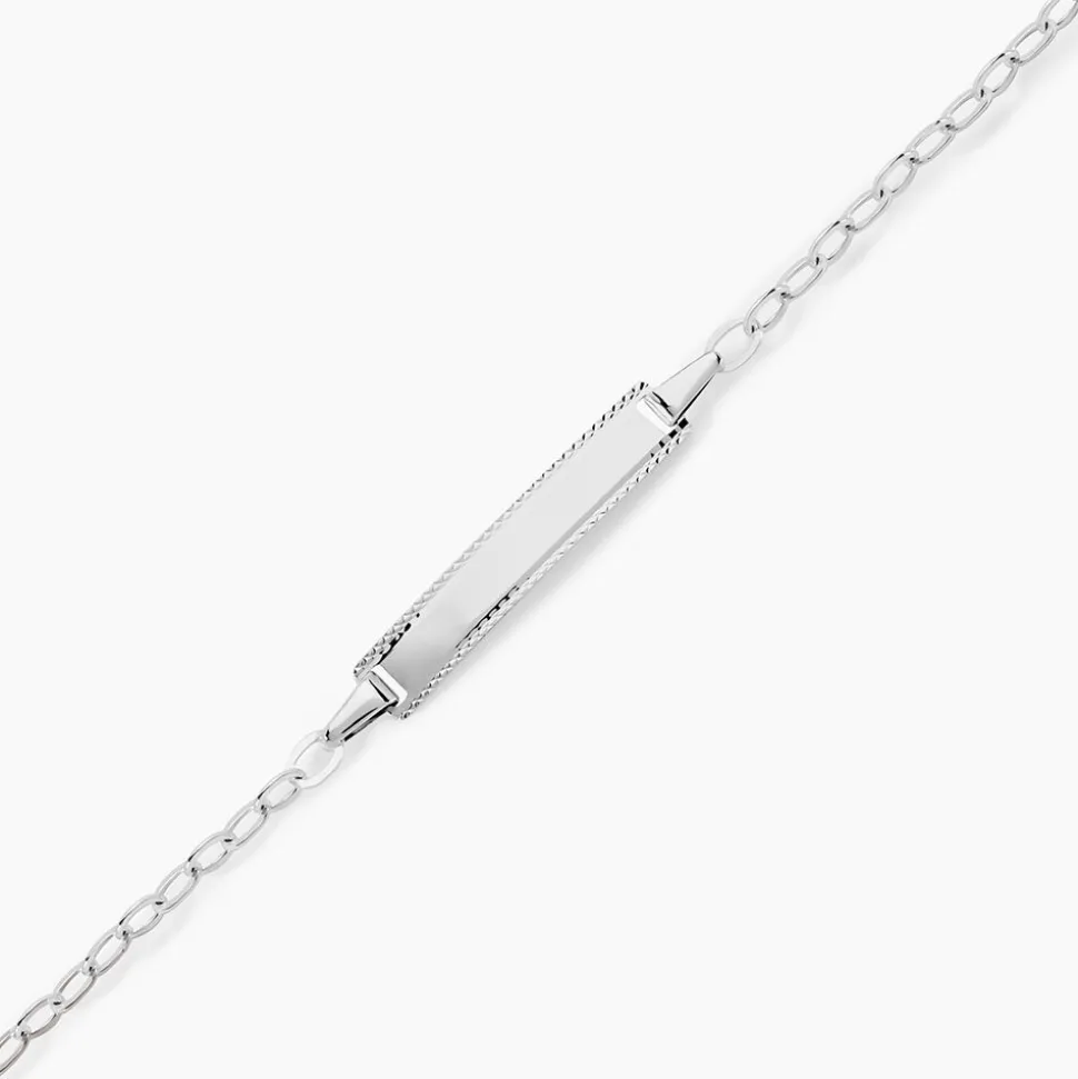 Bracelet Identité Gaspardine Maille Forçat Or Blanc