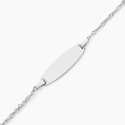 Marc Orian Gourmettes Argent|Gourmettes > Bracelet Identité Myline Argent Blanc