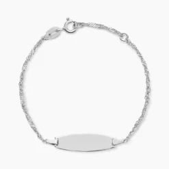 Marc Orian Gourmettes Argent|Gourmettes > Bracelet Identité Myline Argent Blanc