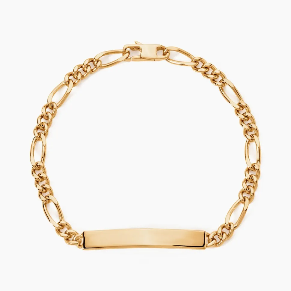 Bracelet Identité Plaqué Or Jaune Bixente