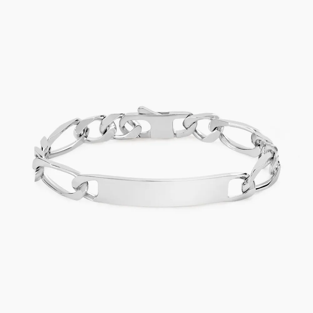Marc Orian Gourmettes Argent|Bracelets Homme > Bracelet Identité Vila Maille Alternee 1/2 Argent Blanc