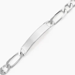 Marc Orian Gourmettes Argent|Bracelets Homme > Bracelet Identité Vila Maille Alternee 1/2 Argent Blanc