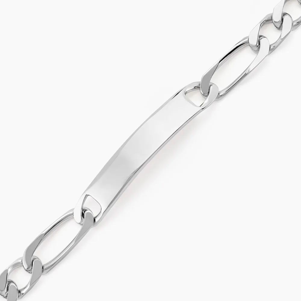 Marc Orian Gourmettes Argent|Bracelets Homme > Bracelet Identité Vila Maille Alternee 1/2 Argent Blanc