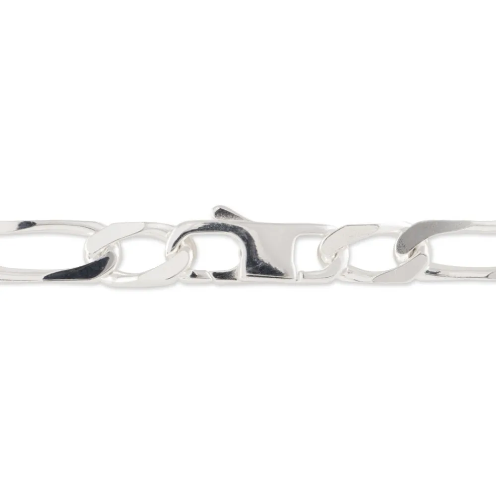 Marc Orian Gourmettes Argent|Bracelets Homme > Bracelet Identité Vila Maille Alternee 1/2 Argent Blanc