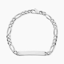 Marc Orian Gourmettes Argent|Gourmettes > Bracelet Identité Vivian Argent Blanc
