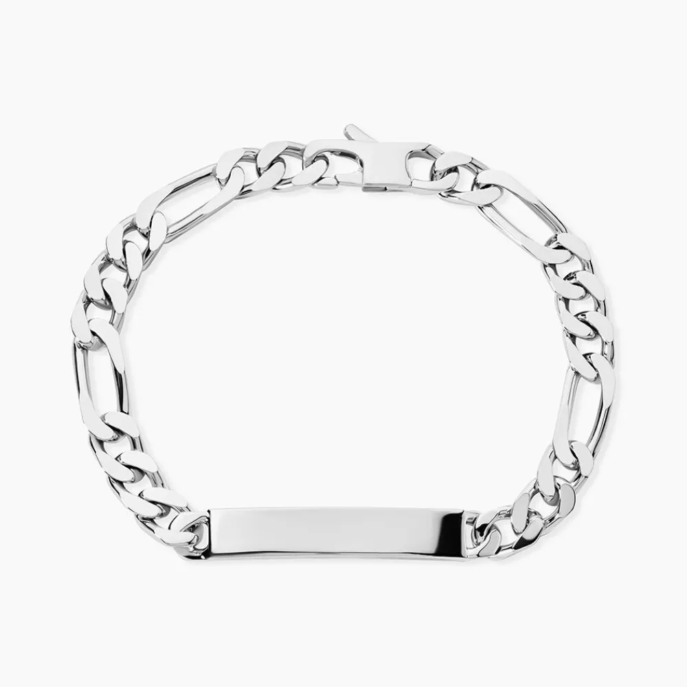 Marc Orian Gourmettes Argent|Bracelets Homme > Bracelet Identité Vivian Argent Blanc