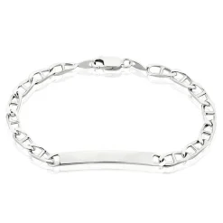 Marc Orian Gourmettes Argent|Bracelets Homme > Bracelet Identité Zak Argent Blanc