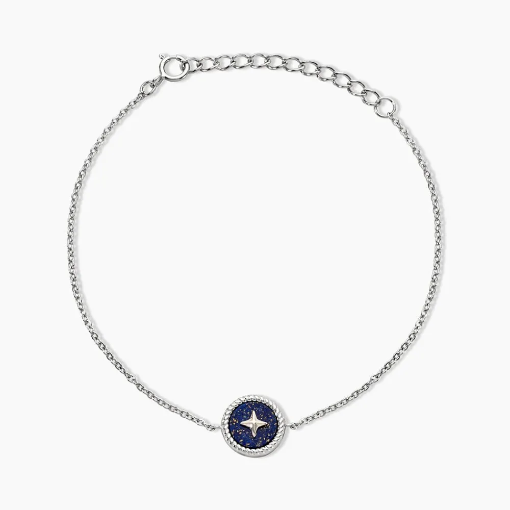 Marc Orian Bracelets|Bijoux Fantaisie > Bracelet Izarra Argent Blanc Lapis Lazuli argent blanc lapis lazuli bleu