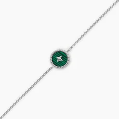 Marc Orian Bracelets|Bijoux Fantaisie > Bracelet Izarra Argent Blanc Malachite argent blanc malachite vert