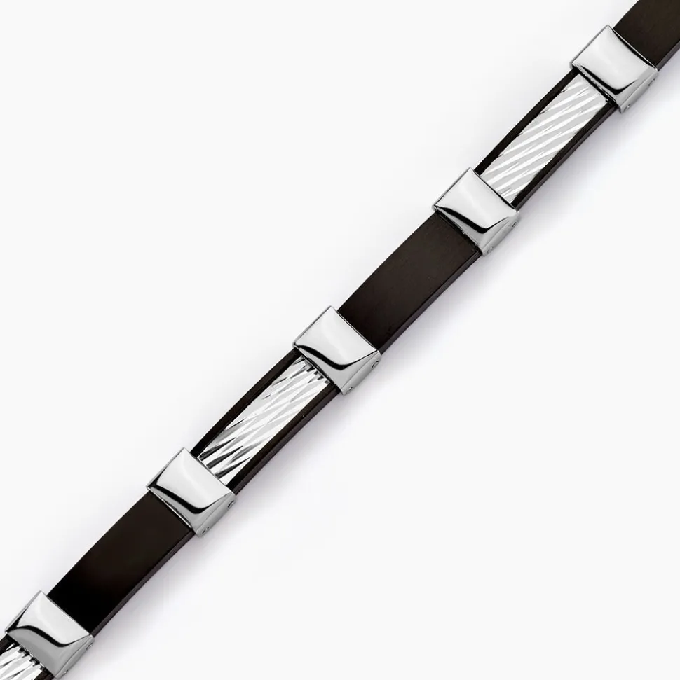 Bracelet Jack Acier Blanc Noir