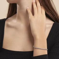 Bracelet Jany Maille Palmier Or Blanc
