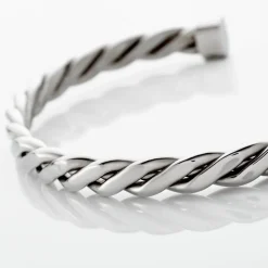Bracelet Jonc Acier Blanc Alexandru