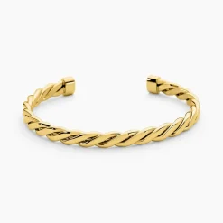 Bracelet Jonc Acier Dore Alexandru
