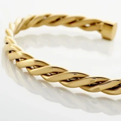 Bracelet Jonc Acier Dore Alexandru