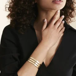 Bracelet Jonc Acier Dore Sirine