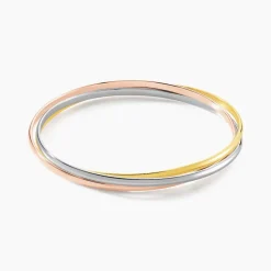Bracelet Jonc Annie-france Plaqué Or Tricolore