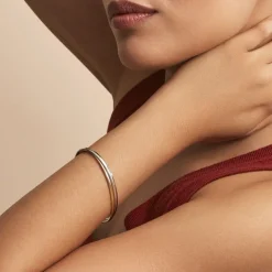 Marc Orian Bracelets Or|Bracelets Joncs > Bracelet Jonc Catalin 2 Fils Flexibles Or Bicolore
