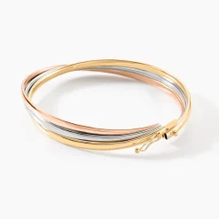 Marc Orian Bracelets Or|Bracelets Joncs > Bracelet Jonc Catalin 3 Fils Flexibles Or Tricolore