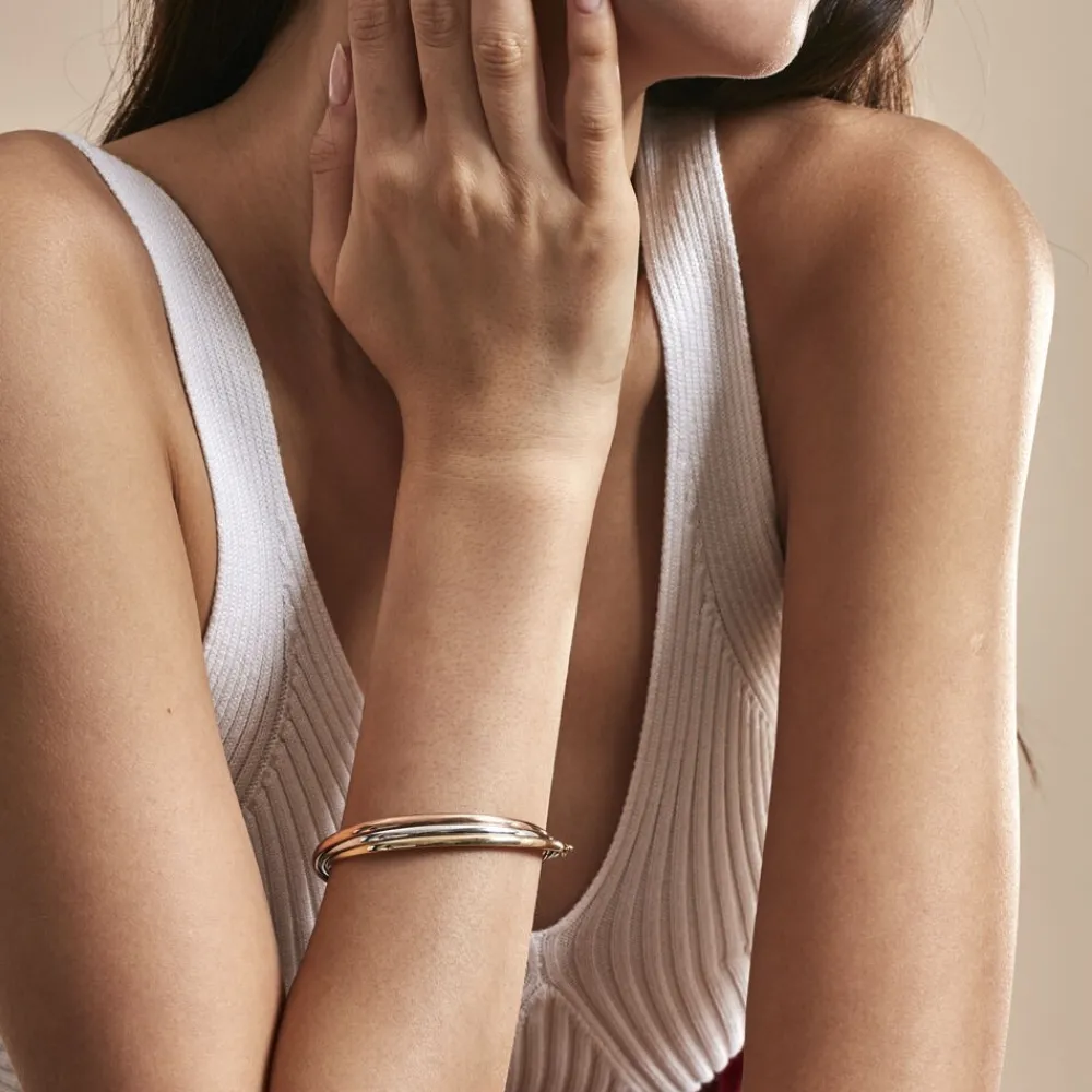 Marc Orian Bracelets Or|Bracelets Joncs > Bracelet Jonc Catalin 3 Fils Flexibles Or Tricolore
