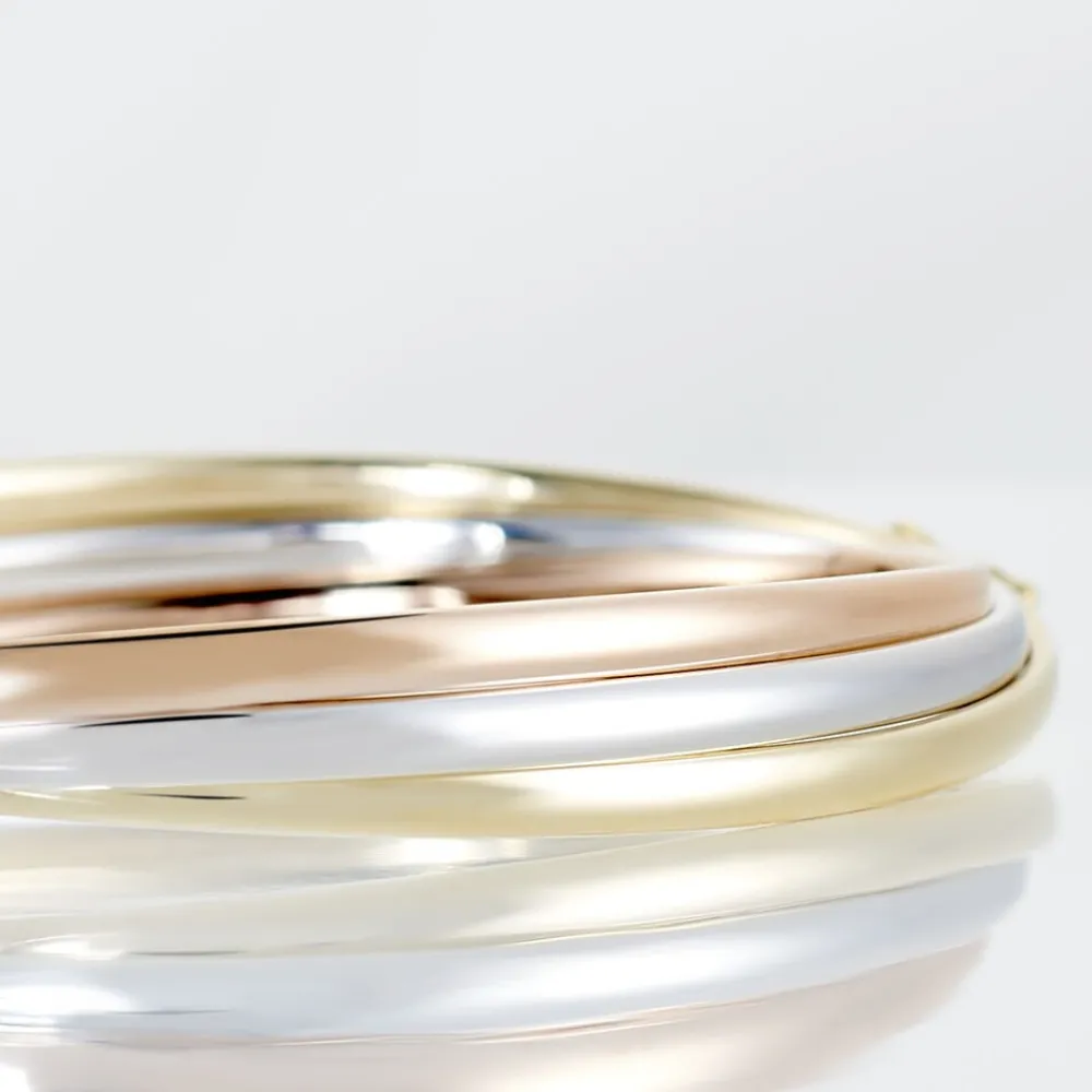 Marc Orian Bracelets Or|Bracelets Joncs > Bracelet Jonc Catalin 3 Fils Flexibles Or Tricolore