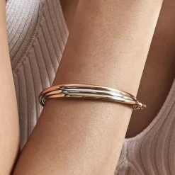 Marc Orian Bracelets Or|Bracelets Joncs > Bracelet Jonc Catalin 3 Fils Flexibles Or Tricolore