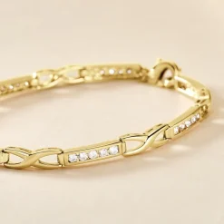 Bracelet Jonc Epiphanieae Plaqué Or Jaune Oxyde De Zirconium