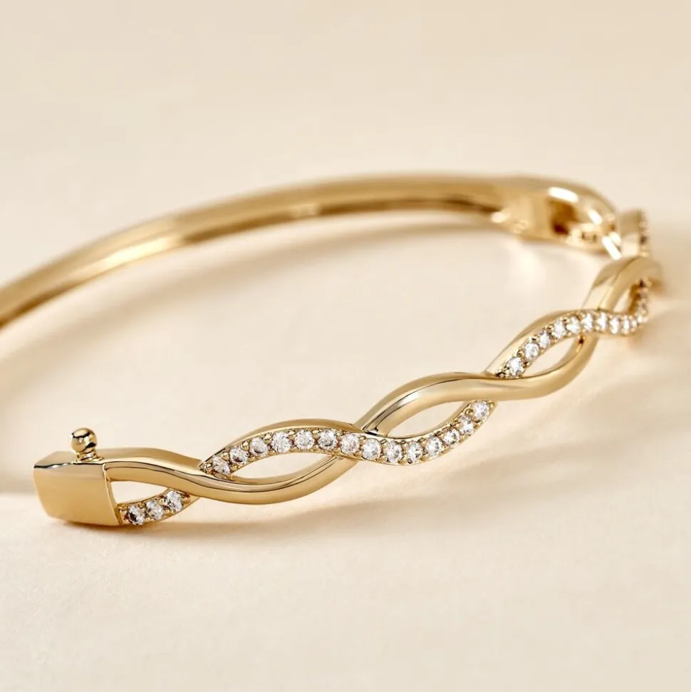 Bracelet Jonc Imae Plaqué Or Jaune Oxyde De Zirconium