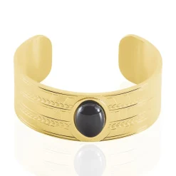 Bracelet Jonc Imagine Segolene Acier Jaune Pierre De Synthese